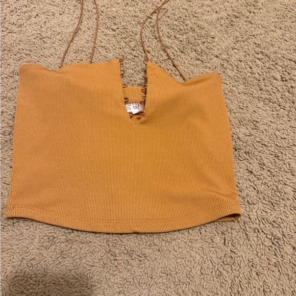 Stylish Mustard Crop Top - Picture 2 of 4